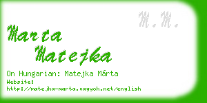 marta matejka business card